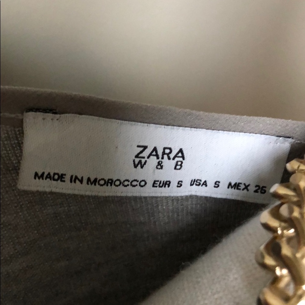 Zara Fringed Sleeves Grey Top - Picture 3 of 3